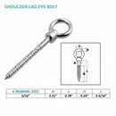 5 Pc Set T316 Stainless Steel Screw Lag Eye Bolt, Marine Boat Lag Thread Eye Screw for Deck, Dock, Wood Post, Rope, Cable