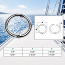 5 Pc Set Marine Boat T316 Stainless Steel Ring Catch O-Ring, Yacht Sailing Hardware for Deck, Dock, Rope, Line, Latch