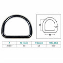 4 Pc Set Marine Boat Stainless Steel D-Ring, Yacht Sailing Hardware for Deck, Dock, Rope, Line, Strap, Tie Down Use