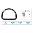 4 Pc Set Marine Boat Stainless Steel D-Ring, Yacht Sailing Hardware for Deck, Dock, Rope, Line, Strap, Tie Down Use