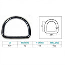 4 Pc Set Marine Boat Stainless Steel D-Ring, Yacht Sailing Hardware for Deck, Dock, Rope, Line, Strap, Tie Down Use