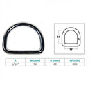 4 Pc Set Marine Boat Stainless Steel D-Ring, Yacht Sailing Hardware for Deck, Dock, Rope, Line, Strap, Tie Down Use