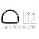 4 Pc Set Marine Boat Stainless Steel D-Ring, Yacht Sailing Hardware for Deck, Dock, Rope, Line, Strap, Tie Down Use