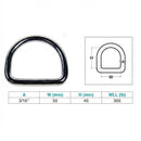 4 Pc Set Marine Boat Stainless Steel D-Ring, Yacht Sailing Hardware for Deck, Dock, Rope, Line, Strap, Tie Down Use