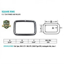 4 Pc Set Marine Stainless Steel Rectangular Ring Link, Mil Spec Hardware for Rigging, Straps, Webbing, Rope