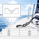10 Pc Set Marine T316 Stainless Steel Flagpole Cleat, Rope Hanging Flag Pole Cleat for Boat, Dock, Wall, and Outdoor Use