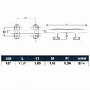 4 Pc Set Marine Boat T316 Stainless Steel Blue Water Cleat, Flat Top Dock Deck Rope Cleat for Boat, Yacht, Mooring