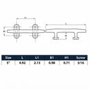 4 Pc Set Marine Boat T316 Stainless Steel Blue Water Cleat, Flat Top Dock Deck Rope Cleat for Boat, Yacht, Mooring