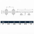 4 Pc Set Marine Boat T316 Stainless Steel Blue Water Cleat, Flat Top Dock Deck Rope Cleat for Boat, Yacht, Mooring