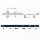 4 Pc Set Marine Boat T316 Stainless Steel Blue Water Cleat, Flat Top Dock Deck Rope Cleat for Boat, Yacht, Mooring