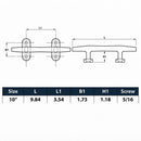 4 Pc Set Marine Boat T316 Stainless Steel Blue Water Cleat, Flat Top Dock Deck Rope Cleat for Boat, Yacht, Mooring