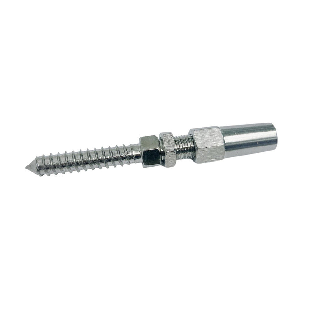 4 Pc Set Marine Boat Stainless Steel Swageless Lag Stud for Cable Rail, Wire Rope Railing Terminal Fitting for Deck, Stair, Balcony