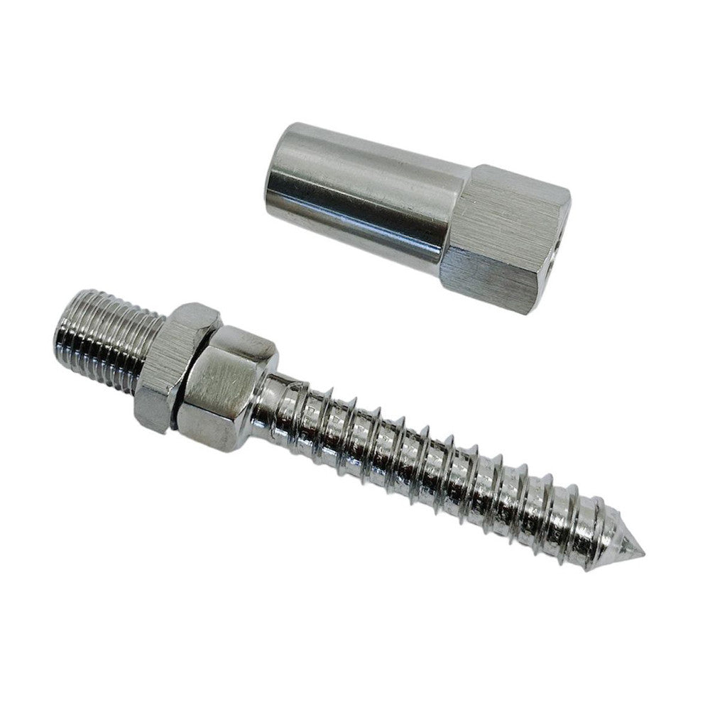 4 Pc Set Marine Boat Stainless Steel Swageless Lag Stud for Cable Rail, Wire Rope Railing Terminal Fitting for Deck, Stair, Balcony