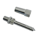 4 Pc Set Marine Boat Stainless Steel Swageless Lag Stud for Cable Rail, Wire Rope Railing Terminal Fitting for Deck, Stair, Balcony