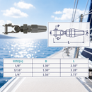 4 Pc Set Marine Boat Stainless Steel Swageless Toggle for Cable Railing, Wire Rope Railing Terminal Fitting for Deck, Stair, Balcony