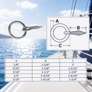 10 Pc Set Marine Stainless Steel Ring Nail Link Connector, Welded Ring Hardware for Yacht, Sailing, Boat, Rope, Chain