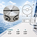 10 Pc Set Marine T316 Stainless Steel 2 Part Wire Cable Clamp Stop, Rope Wire Clamp Hardware for Rigging, Cable Railing, Dock