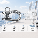 4 Pc Set Marine T316 Stainless Steel Rope Sheet Snap Shackle, Quick Release Rope Shackle for Yacht, Sailboat, Dock, Rigging