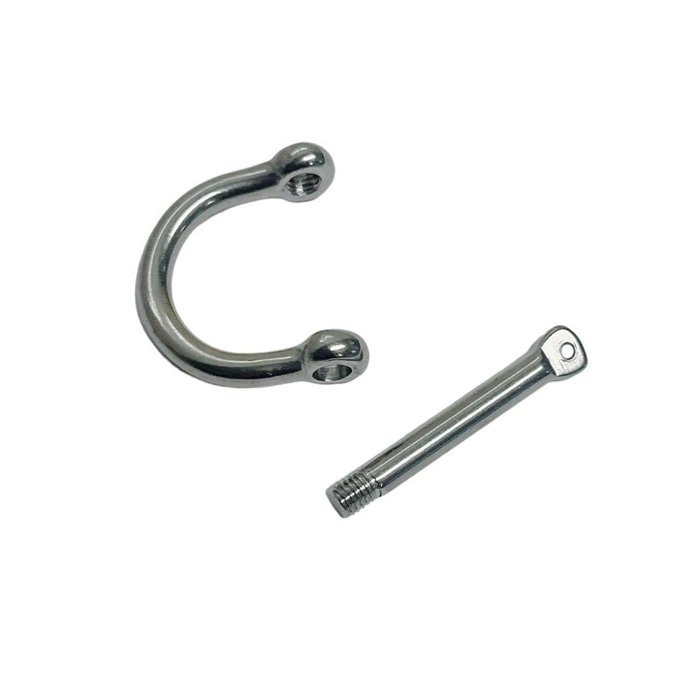 4 Pc Set Marine T316 Stainless Steel Wide D Shackle with Screw Pin, Heavy Duty Anchor Rigging Shackle for Chain, Rope