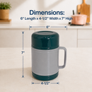 0.6L (18 oz) Insulated Food Jar, Double Lid Vacuum Insulated Food Container, Leakproof Thermal Lunch Jar for Soup