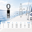 4 Pc Set Marine Stainless Steel Sheave Square Block for Rope Wire Pulley, Boat Rigging Pulley Block for Cable, Rope, Dock