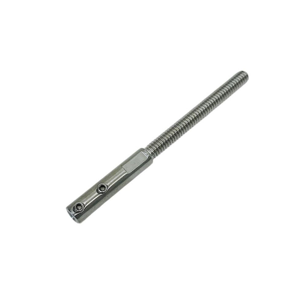 4 Pc Set Stainless Steel T316 Set Screw Threaded Stud for Cable Wire, Marine Cable Railing Stud for Deck, Dock