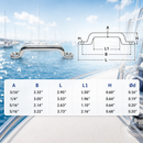 10 Pcs Set T304 Stainless Steel Long Pad Eye for 3/16", 1/4", and 5/16" Cable, Marine Yacht Rigging Hardware