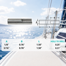 4 pc Set Marine T316 Stainless Steel T Anchor Fitting for 1/8" 3/16" Cable, Hand Swage Wire Rope Terminal for Deck, Dock, Railing