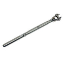 4 Pc Set Marine T316 Stainless Steel Thread Fork and Swage Stud Turnbuckle for Cable Wire, Wire Rope Railing Tensioner