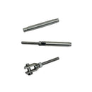 4 Pc Set Marine T316 Stainless Steel Thread Fork and Swage Stud Turnbuckle for Cable Wire, Wire Rope Railing Tensioner