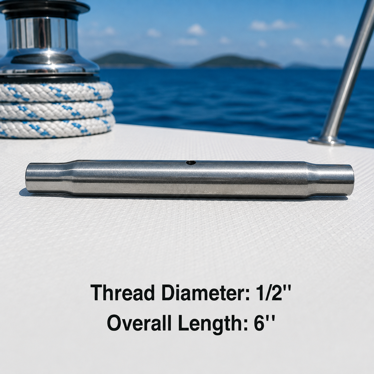4 Pc Set Marine T316 Stainless Steel Pipe Turnbuckle Body, Cable Wire Rope Tensioner Body for Rigging, Railing, Dock