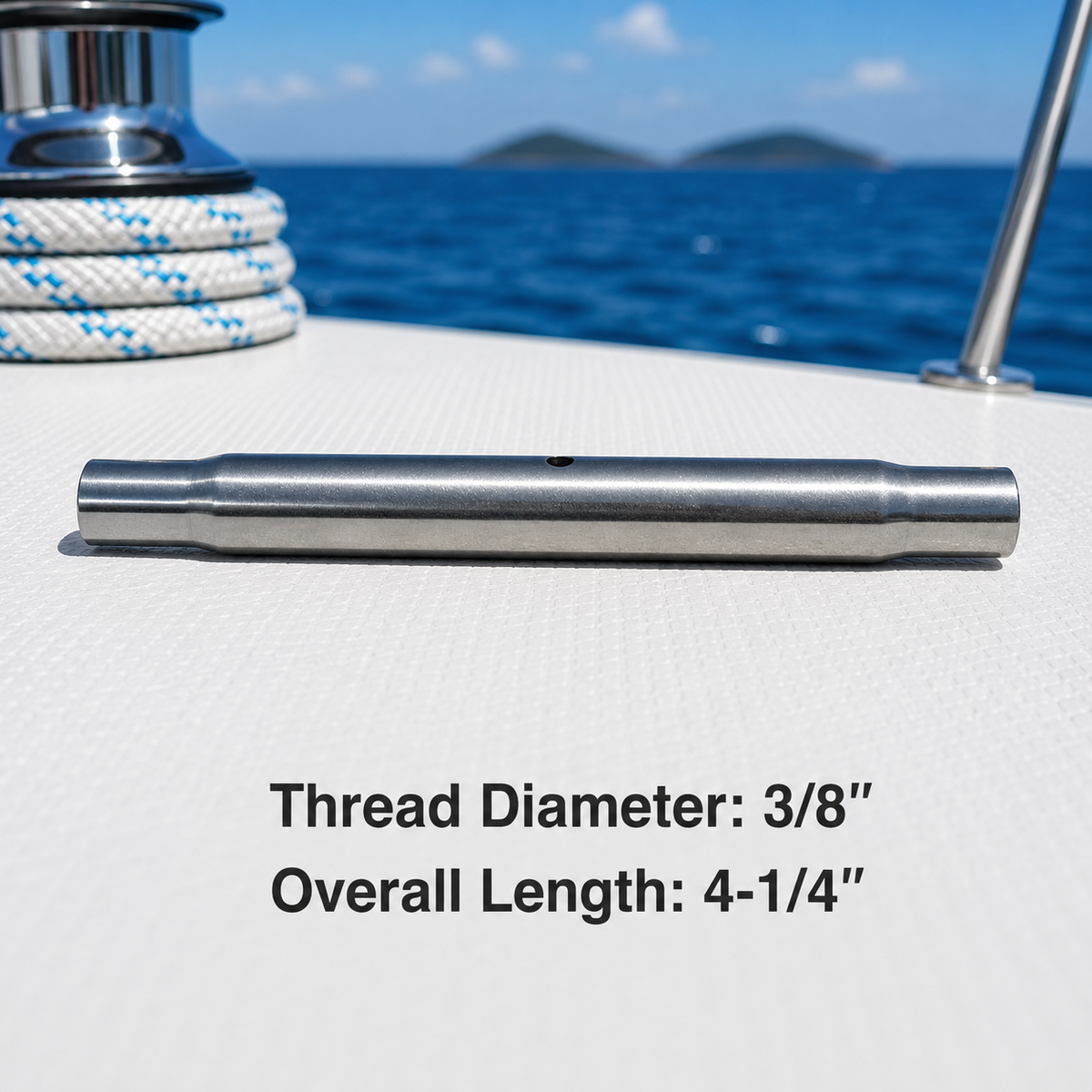 4 Pc Set Marine T316 Stainless Steel Pipe Turnbuckle Body, Cable Wire Rope Tensioner Body for Rigging, Railing, Dock