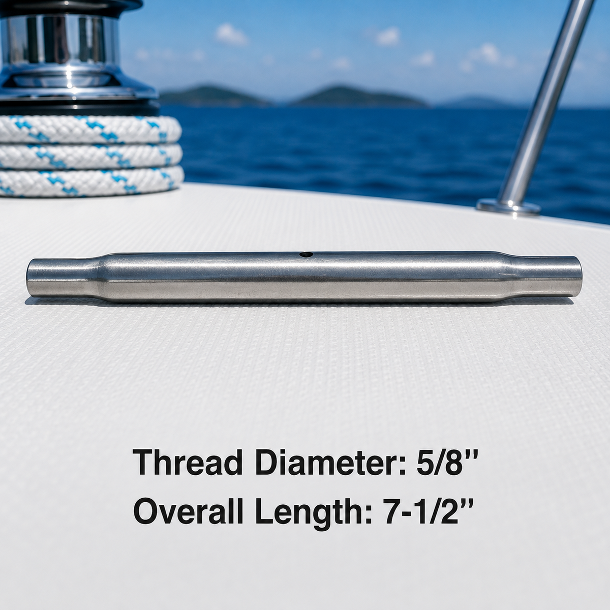 4 Pc Set Marine T316 Stainless Steel Pipe Turnbuckle Body, Cable Wire Rope Tensioner Body for Rigging, Railing, Dock