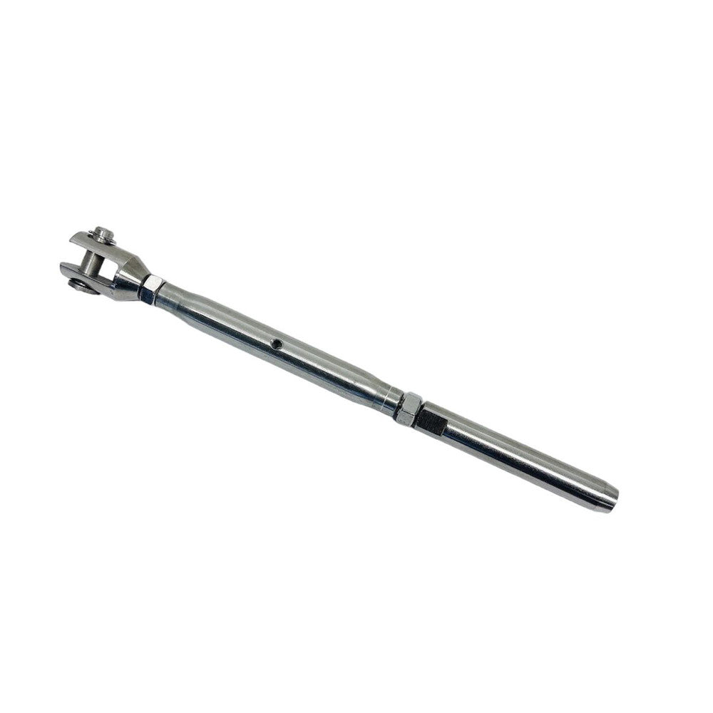 4 Pc Set Marine T316 Stainless Steel 1/4" Thread Fork and Hand Swage Stud Turnbuckle for 1/8" 3/16" Cable Wire