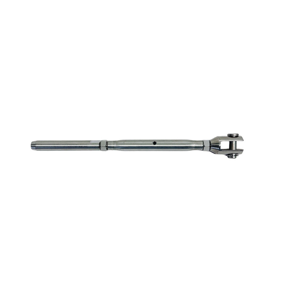 4 Pc Set Marine T316 Stainless Steel 1/4" Thread Fork and Hand Swage Stud Turnbuckle for 1/8" 3/16" Cable Wire