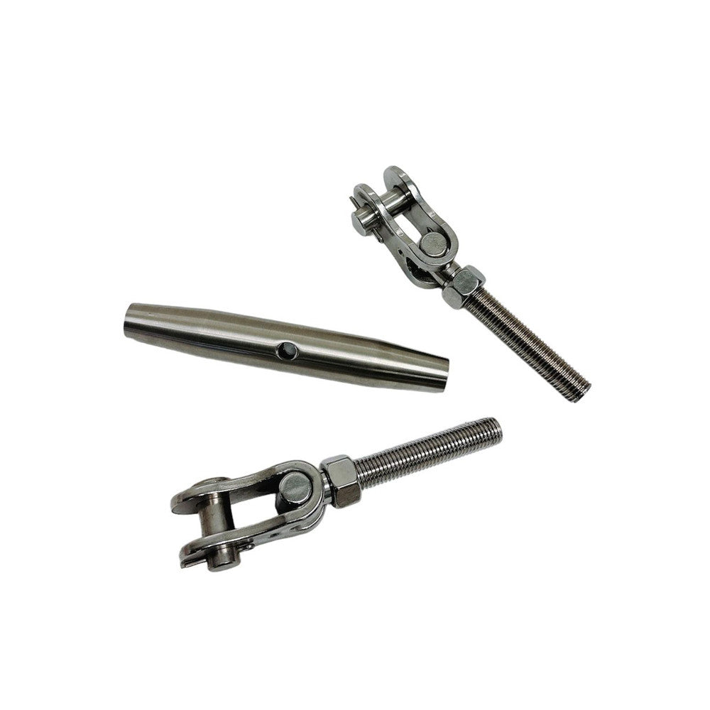 4 Pc Set Marine T316 Stainless Steel Toggle and Toggle Pipe Turnbuckle, Cable Wire Rope Railing Tensioner for Boat, Dock