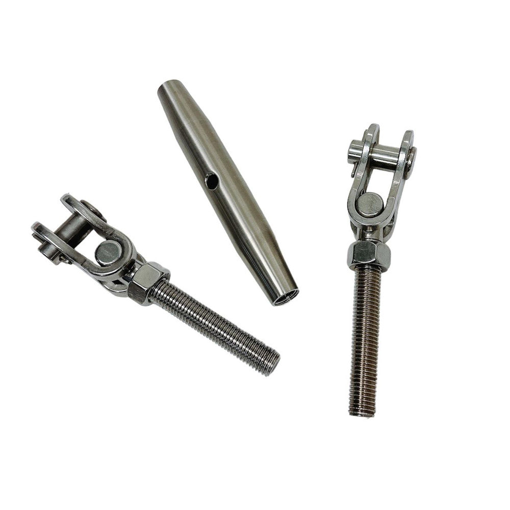 4 Pc Set Marine T316 Stainless Steel Toggle and Toggle Pipe Turnbuckle, Cable Wire Rope Railing Tensioner for Boat, Dock