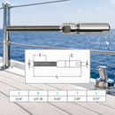 4 Pc Set Stainless Steel T316 Fully Threaded Push and Go Swageless Stud for Cable Wire, Marine Cable Railing