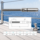 4 Pc Set Stainless Steel T316 Fully Threaded Push and Go Swageless Stud for Cable Wire, Marine Cable Railing