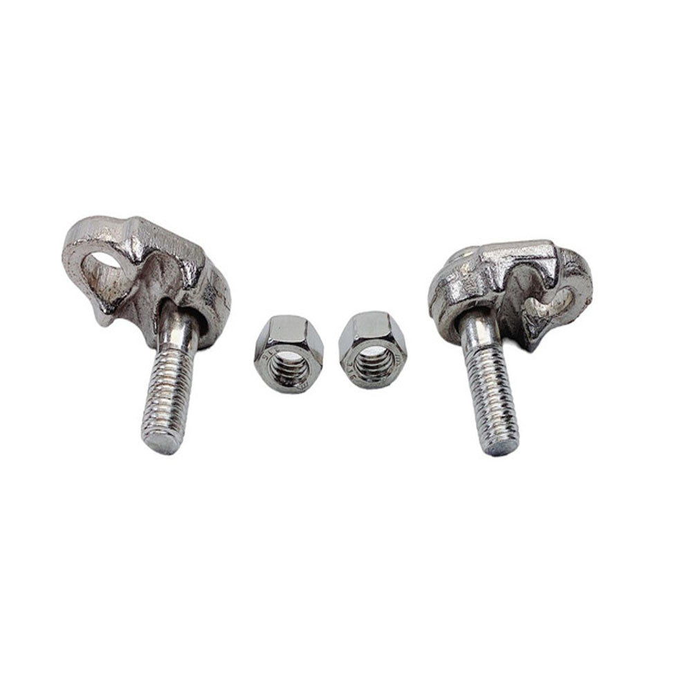 4 Pc Set Marine T316 Stainless Steel Drop Forged Fist Clip Wire Rope Clip, Cable Clamp Rigging Hardware for Boat, Dock