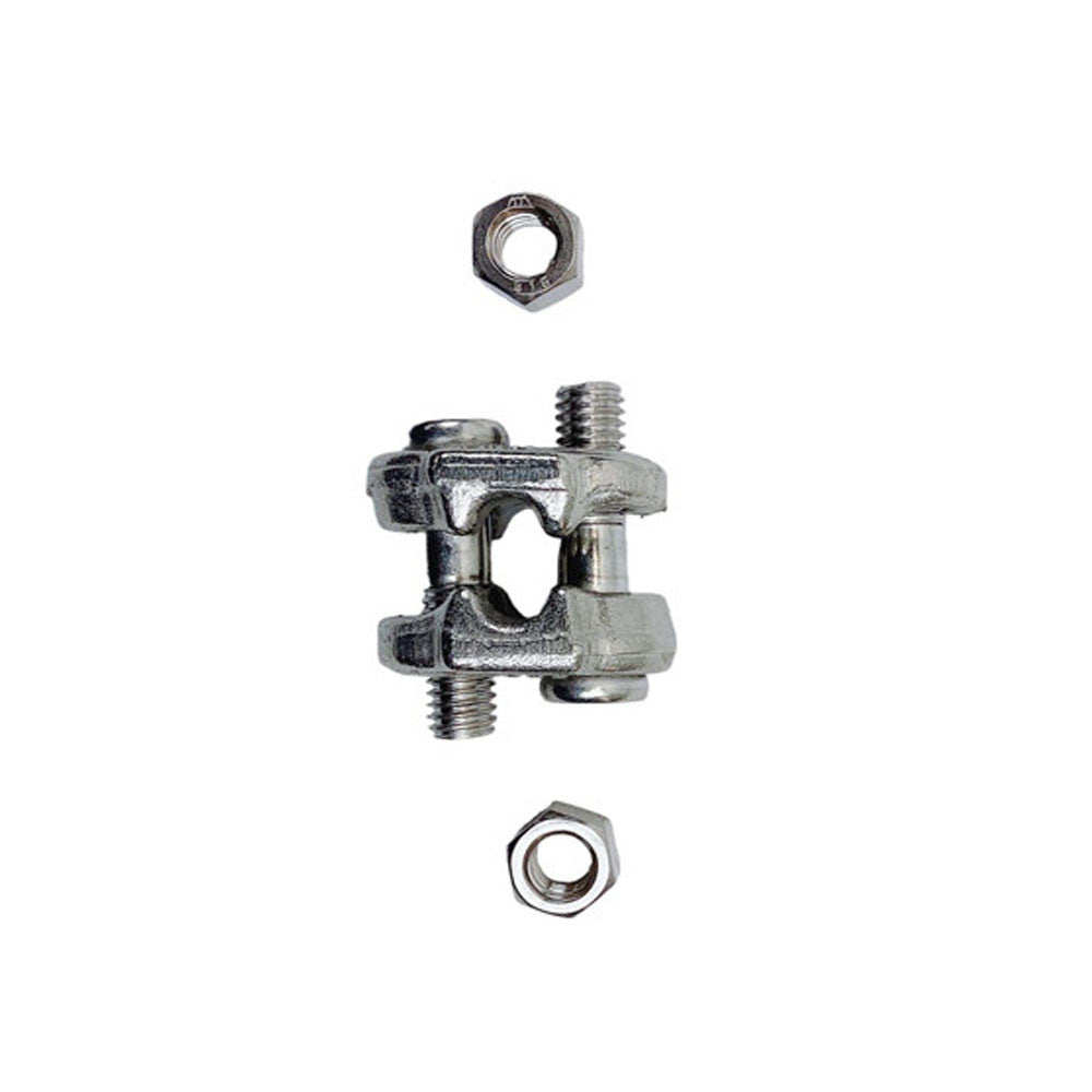 4 Pc Set Marine T316 Stainless Steel Drop Forged Fist Clip Wire Rope Clip, Cable Clamp Rigging Hardware for Boat, Dock