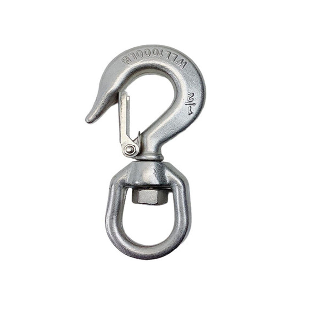4 Pc Set Marine T316 Stainless Steel Drop Forged Swivel Eye Hook, Lifting Hook for Rigging, Chain, Rope, Dock
