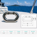 4 Pc Set Marine T316 Stainless Steel Connecting Links, Chain Connector Links for Boat, Dock, Rigging, Anchor Chain