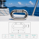 4 Pc Set Marine T316 Stainless Steel Connecting Links, Chain Connector Links for Boat, Dock, Rigging, Anchor Chain