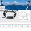 4 Pc Set Marine T316 Stainless Steel Connecting Links, Chain Connector Links for Boat, Dock, Rigging, Anchor Chain