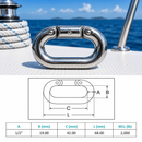 4 Pc Set Marine T316 Stainless Steel Connecting Links, Chain Connector Links for Boat, Dock, Rigging, Anchor Chain