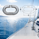 4 Pc Set Marine T316 Stainless Steel C Link Connector Link, Chain Link for Lifting, Rigging, Rope, Cable, and Dock Hardware