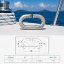 4 Pc Set Marine T316 Stainless Steel C Link Connector Link, Chain Link for Lifting, Rigging, Rope, Cable, and Dock Hardware