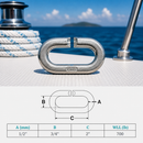 4 Pc Set Marine T316 Stainless Steel C Link Connector Link, Chain Link for Lifting, Rigging, Rope, Cable, and Dock Hardware