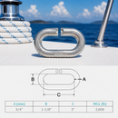4 Pc Set Marine T316 Stainless Steel C Link Connector Link, Chain Link for Lifting, Rigging, Rope, Cable, and Dock Hardware